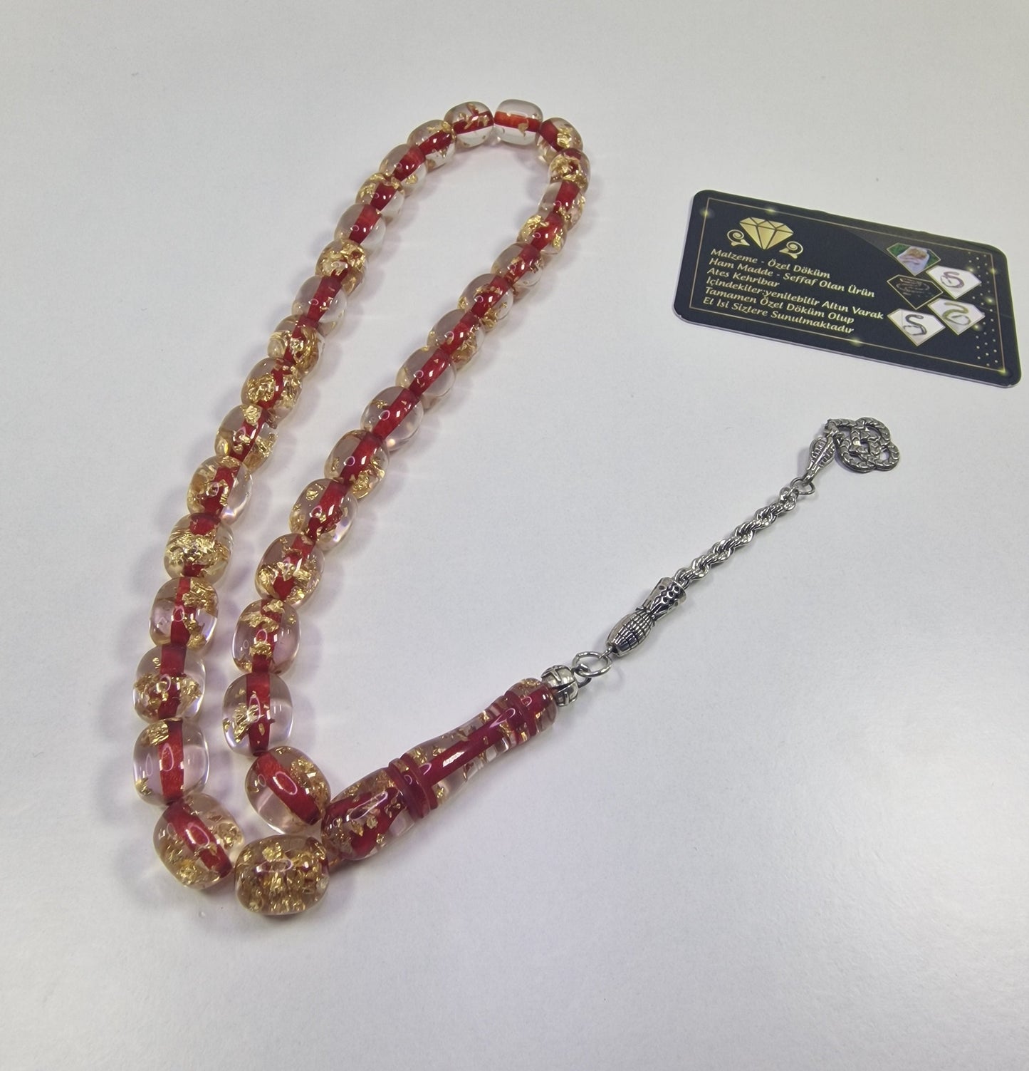 Tesbih Özel Döküm Altın Varaklı