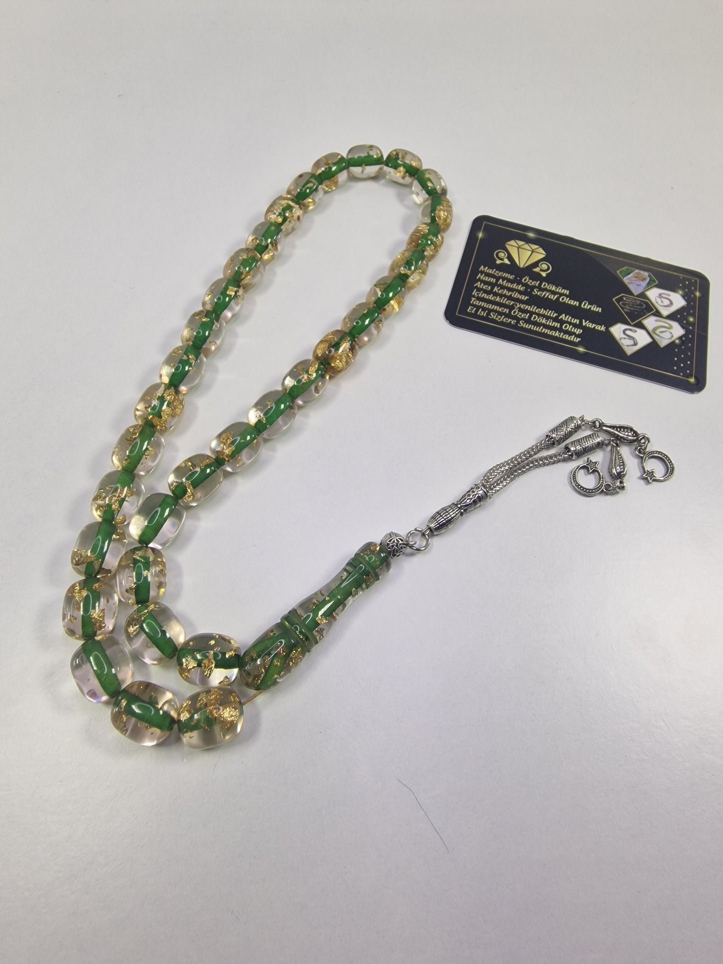 Tesbih Özel Döküm Altın Varaklı