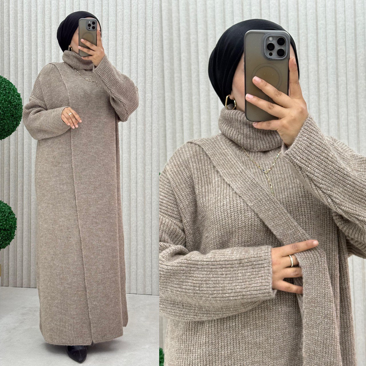 İpek yünlü Elbise