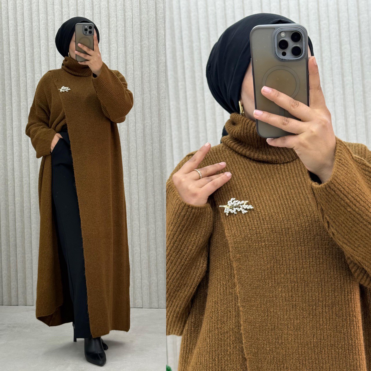 İpek yünlü Elbise