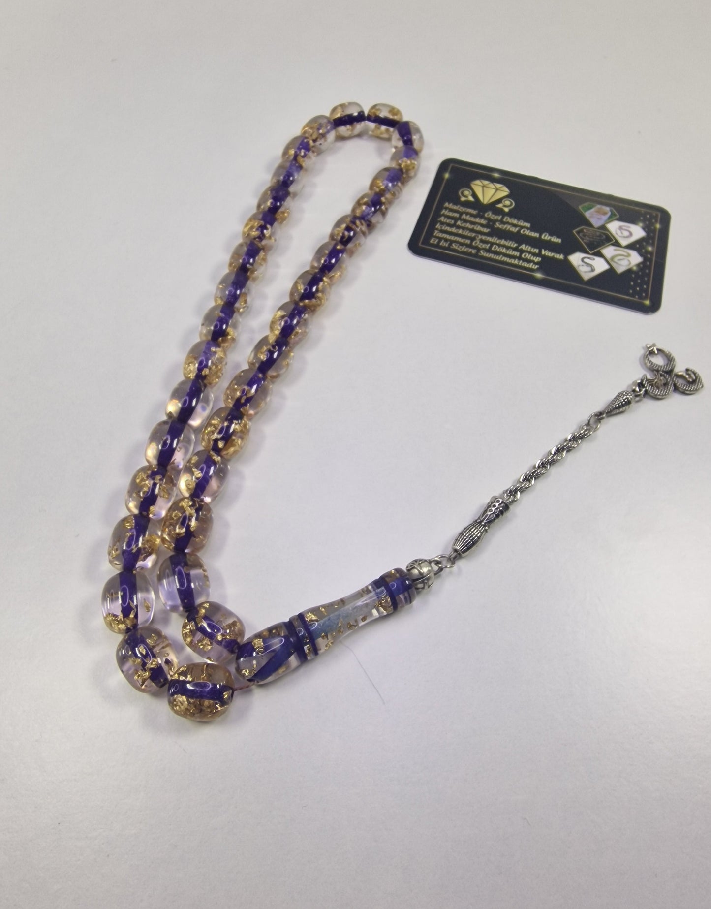 Tesbih Özel Döküm Altın Varaklı