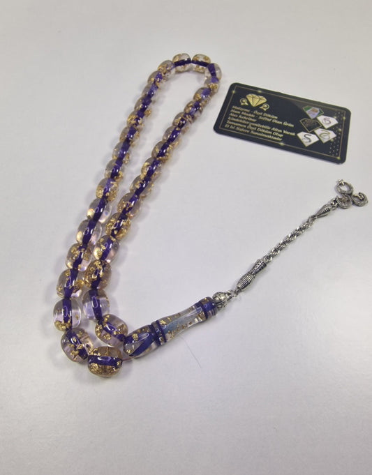 Tesbih Özel Döküm Altın Varaklı